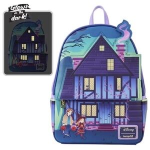 NEW - Loungefly Disney Haunted House Kids Backpack - Blue and Purple